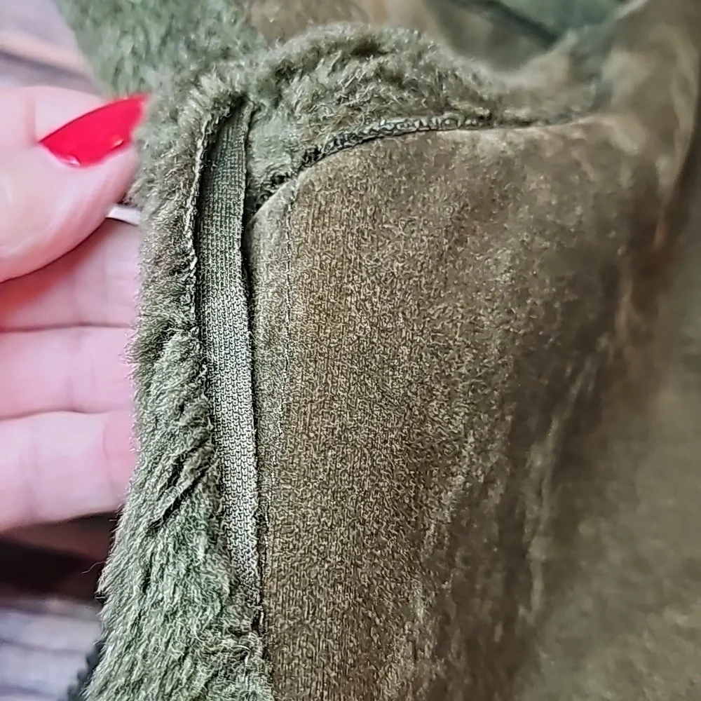 EFFECI ARMY GREEN VALOR AND FAUX FUR SHORT JACKET - Picture 12 of 15